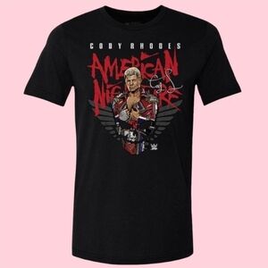 officially licensed WWE Men's 500 Level Black Cody Rhodes Skull T-Shirt (M)